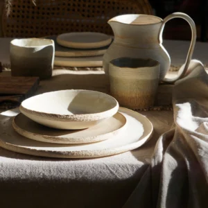 Table setting with a Ceramic Tableware Set, pitcher, Ice bowls and cups