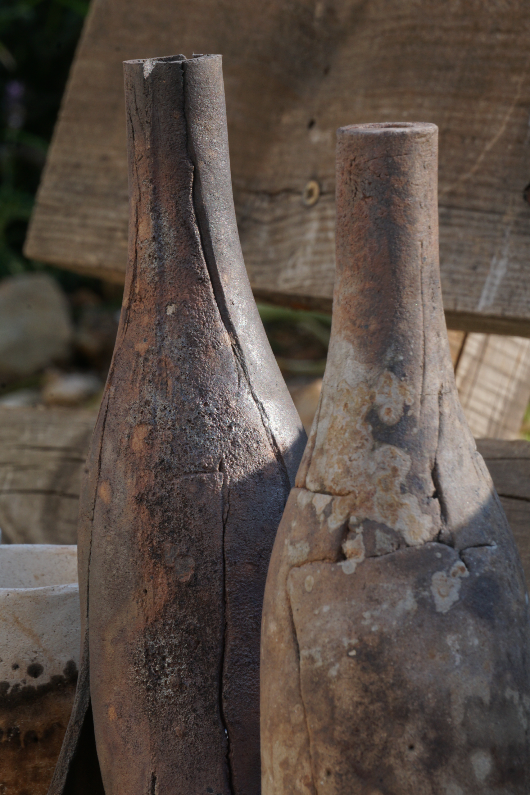 Ceramic Raku bottles